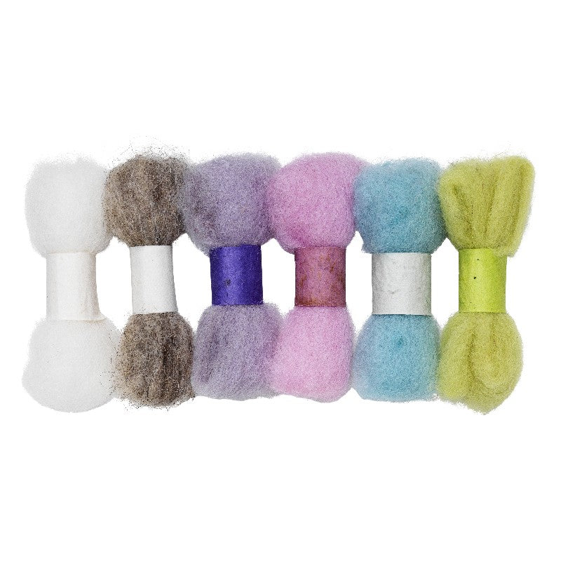 Nepal wool lamswolset  6x 2 gram- Pastel