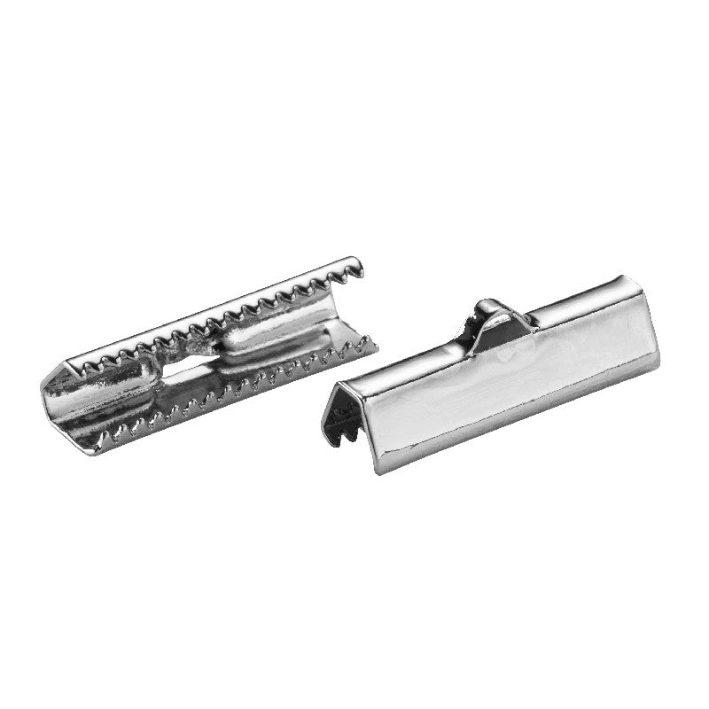 Krimp eindkap - 20 mm - 8 stuks - zilverkleurig