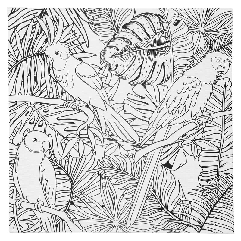 Voorbedrukt canvasdoek - 30x30 cm - parrots