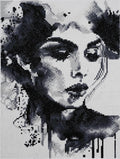 Diamond painting kit - 30x40 cm - zwart/wit gezicht