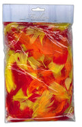 Donzen veren ±70 stuks/ 5-10cm- Mix rood/geel/oranje