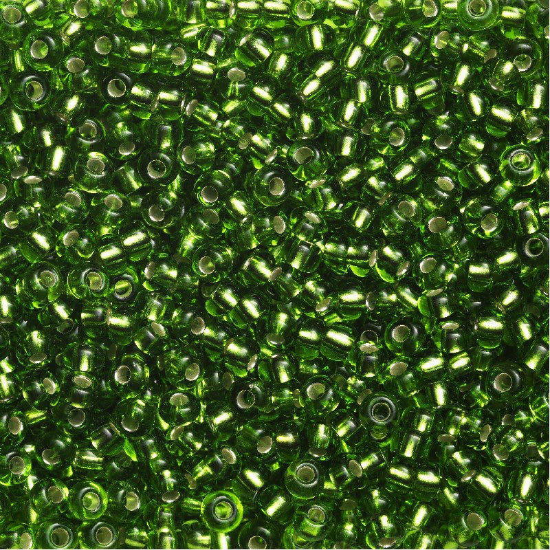 Rocailles - 6/0 - groen metaal kern