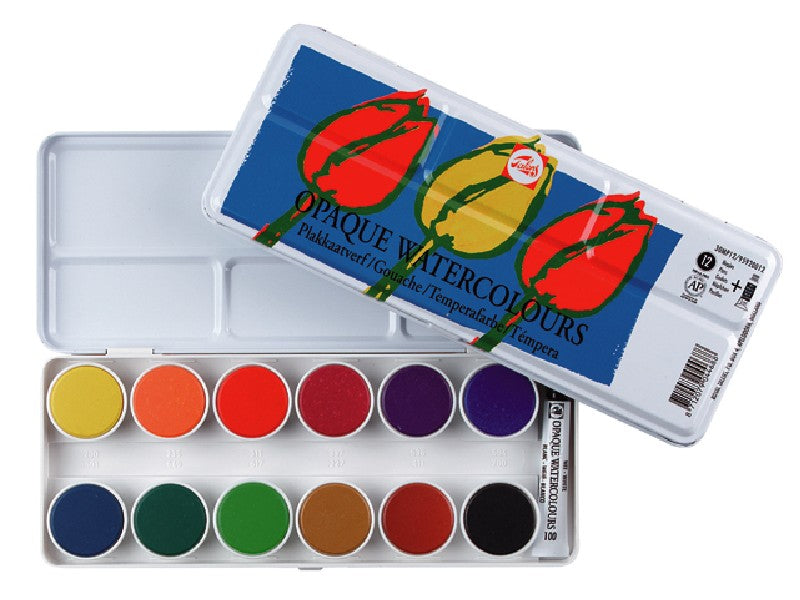 Talens aquarelverf set - dekkend - 12 kleuren