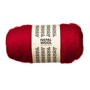 Nepal wool lamswol 50 gram- Rood