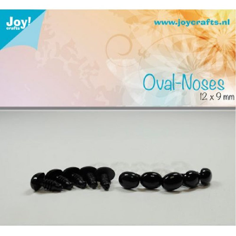 Neus ovaal 10 stuks- Zwart 12x9 mm