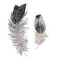Iron-on feathers grey 2 stuks