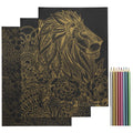 Kleurblok - gouden motieven + 8 metallic kleurpotloden
