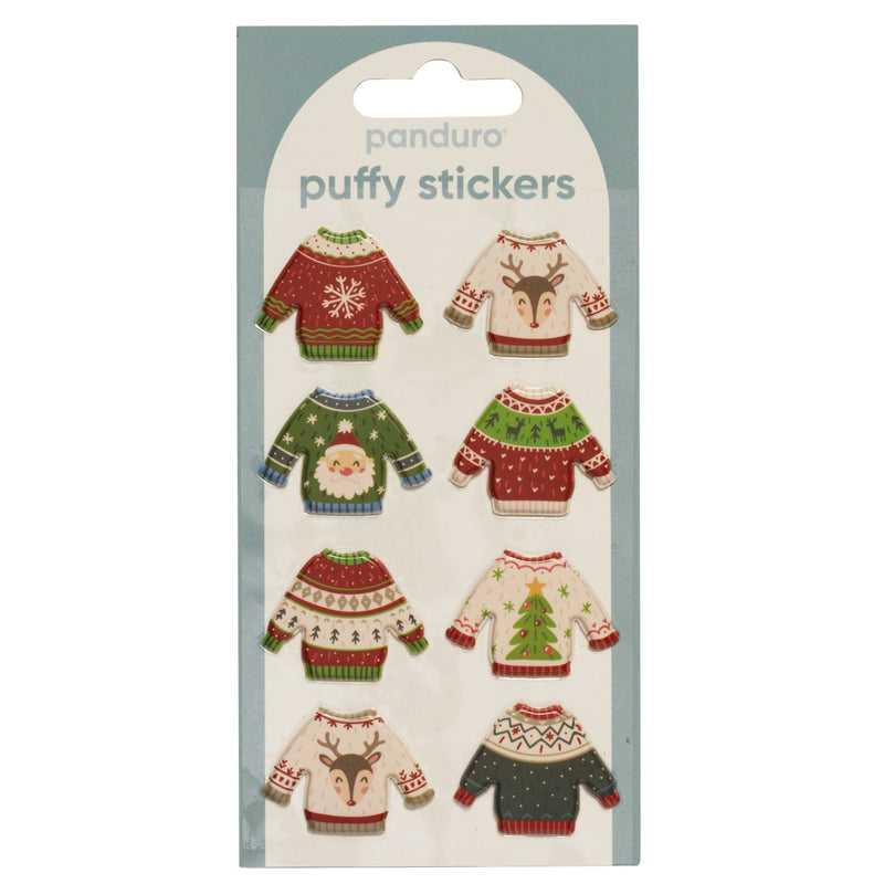 Puffy stickers - 8 stuks - ugly christmas sweaters
