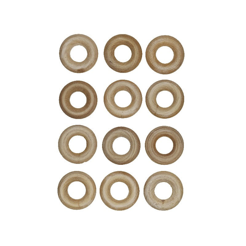 Houten ringen - 25 mm - 12 stuks