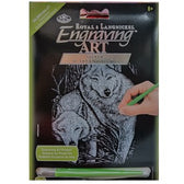Engraving art - zilver - wolven