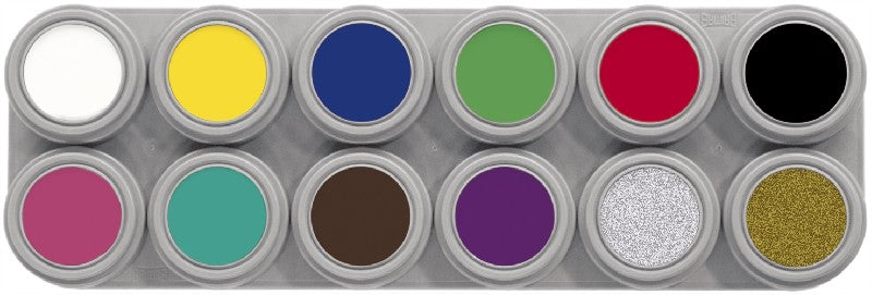 Grimas gezichtsschmink - 12 kleuren - set A