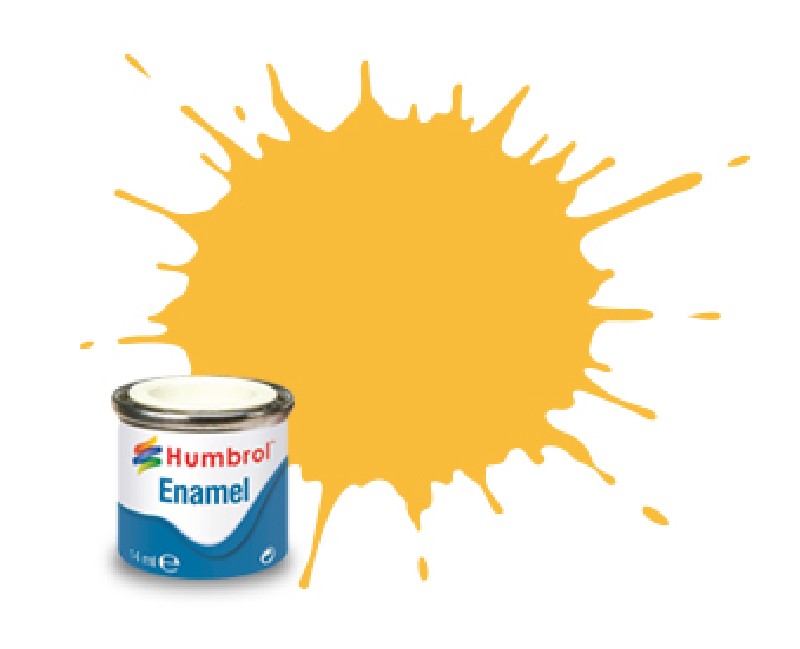 Humbrol 24 enamel -14 ml geel mat