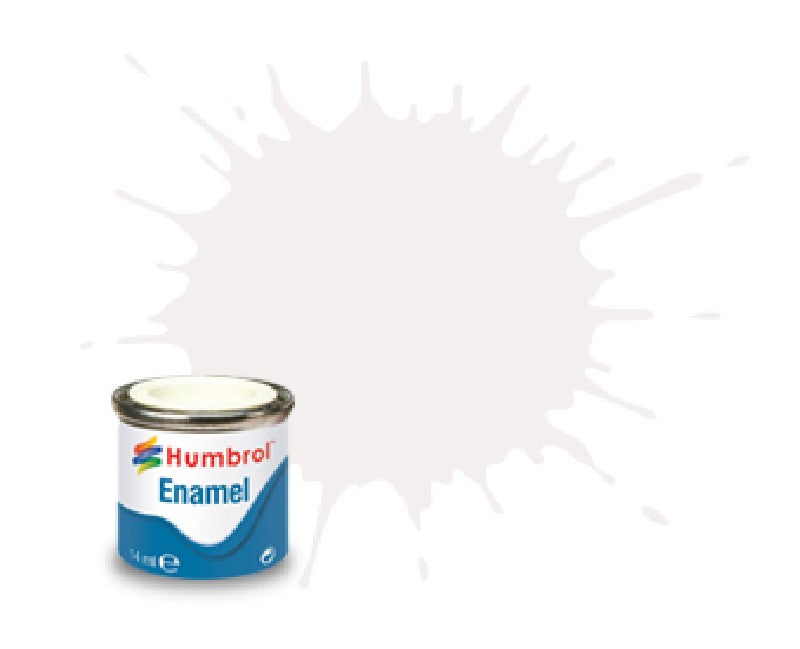 Humbrol 130 enamel - 14 ml wit satijnglans
