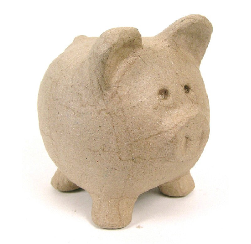 papiermaché - 12 cm spaarvarken klein