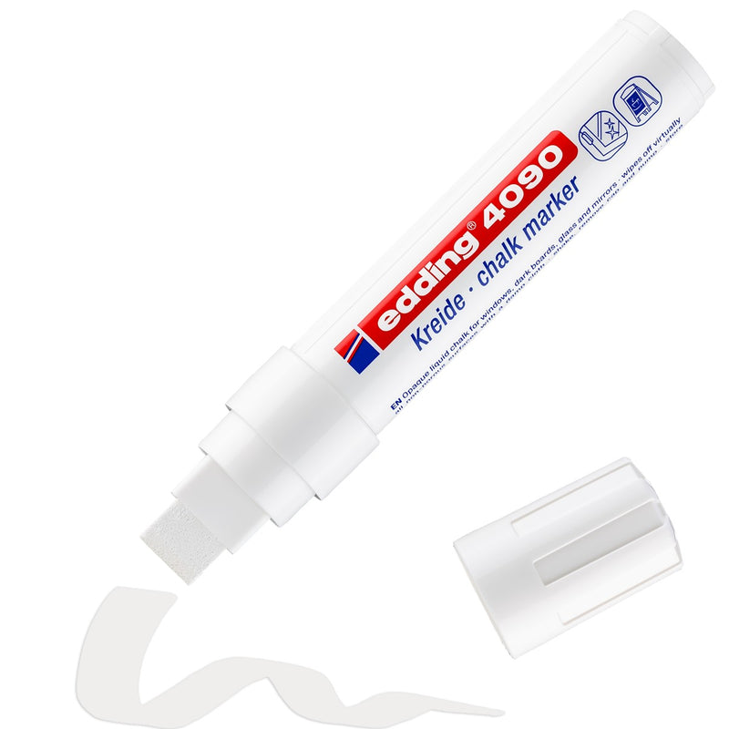 edding 4090 chalk marker - blokpunt - 4 tot 15 mm - wit