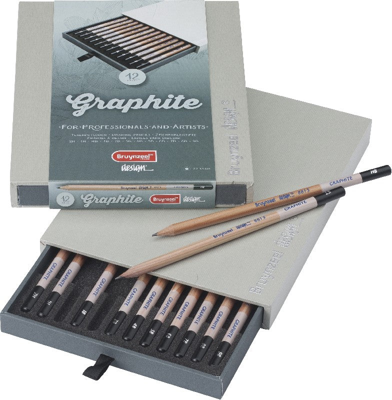 Bruynzeel Design - grafietpotloden 2H-9B - 12 stuks