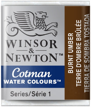 W&N Cotman Watercolours - half napje - burnt amber