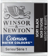 W&N Cotman Watercolours - half napje - ivory black