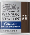 W&N Cotman Watercolours - half napje - sepia