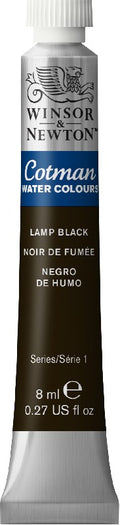 W&N Cotman Watercolours - tube - 8 ml - lamp black