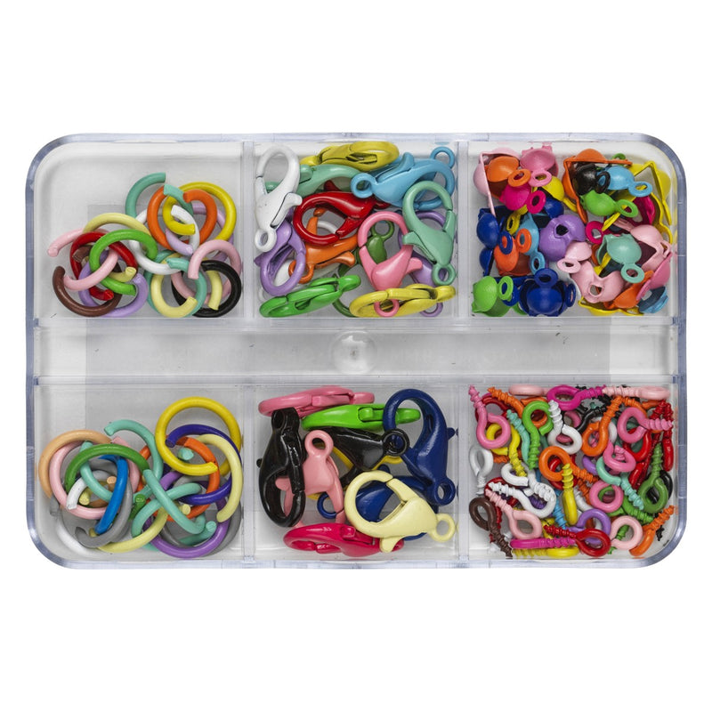 Sieraden onderdelen set - 144 stuks - vrolijke kleuren