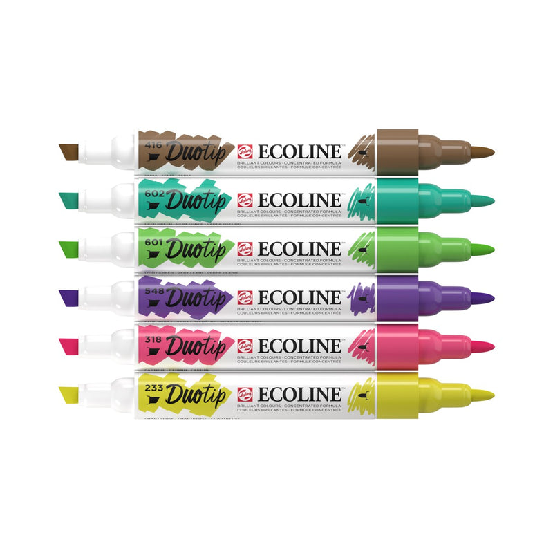 Ecoline Duotip markers set - 6 stuks - botanisch
