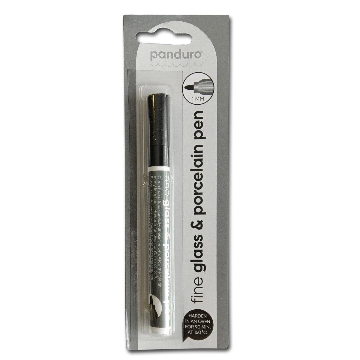 Glas- en porseleinstift - 1 mm - zwart