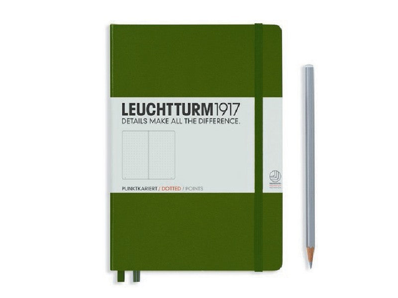 LEUCHTTURM1917 - notebook A5 - stipjes - legergroen