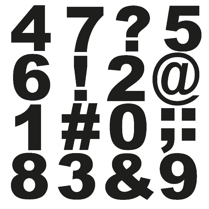 stickers nummers 5 cm - 80 stuks zwart