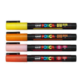 POSCA acrylmarker set - fijn PC-3M - glitters - warme tinten