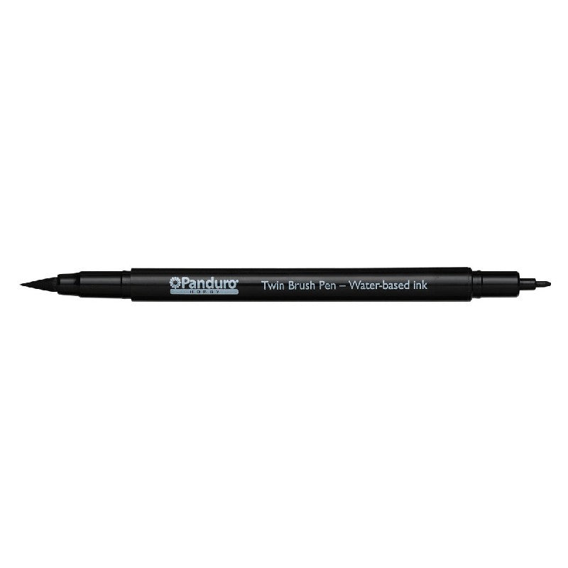 Twin brushpen - zwart