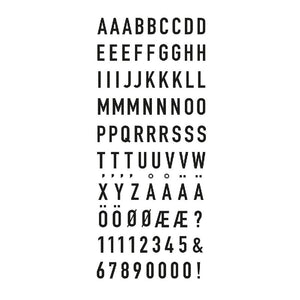 Stickers - hoofdletters en cijfers - zwart