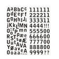 Stickers - letters en cijfers - glitter zwart