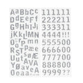 Stickers - letters en cijfers - glitter zilver