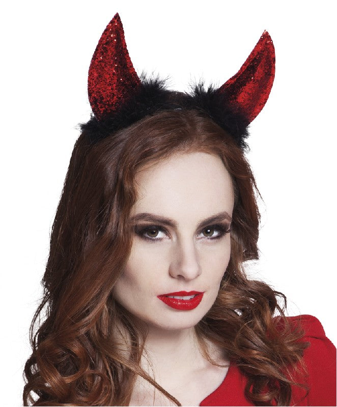 Diadeem duiveltje pailletten