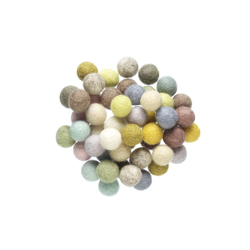 Wolvilt bolletjes - Ø10 mm - 50 stuks - pastelmix
