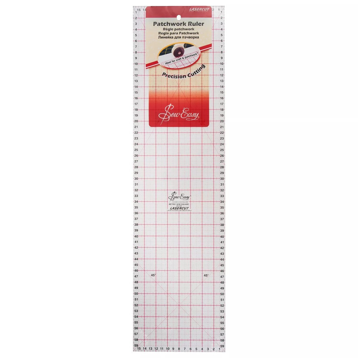 Patchwork liniaal - 60x16 cm