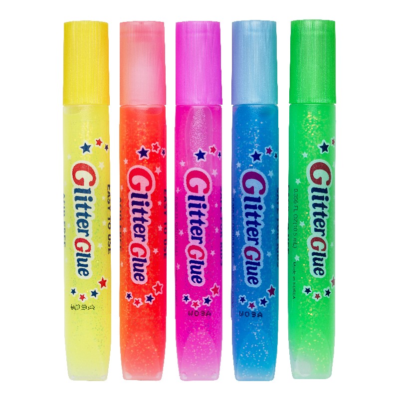 Glitterlijm penvorm 5x10,5 ml - happy