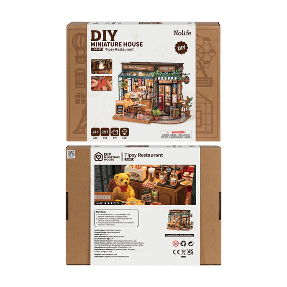 Robotime miniatuur DIY kit - Tipsy Restaurant
