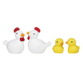 Decoratie mini kip en kuikens 4 stuks