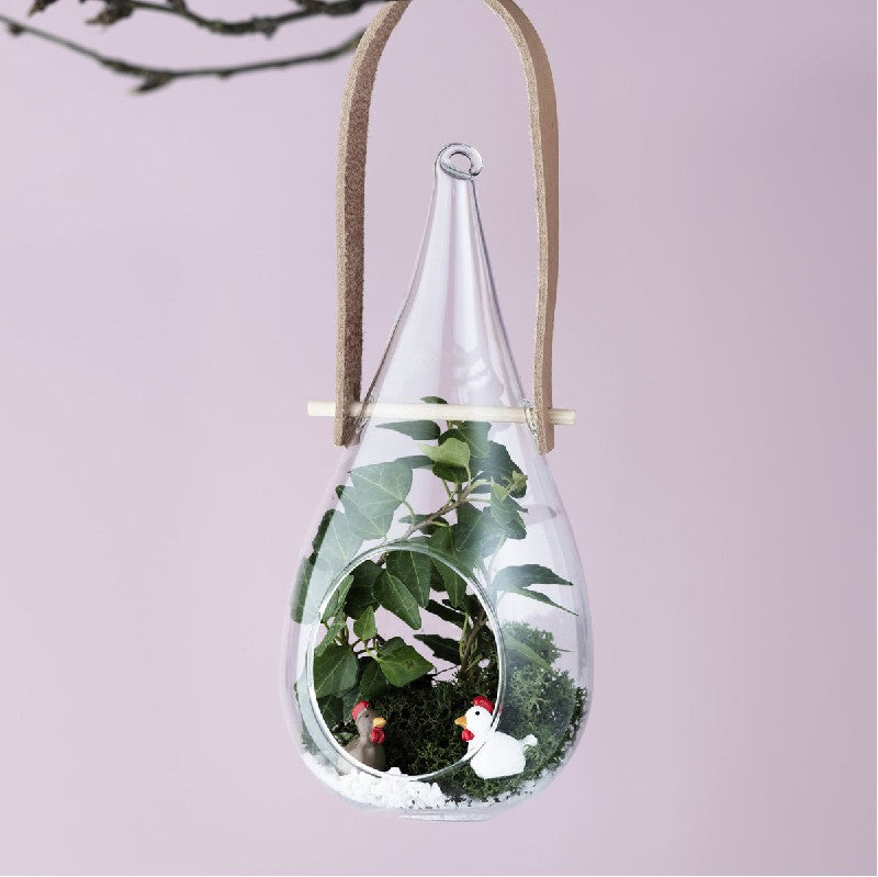 Decoratie mini kip en kuikens 4 stuks