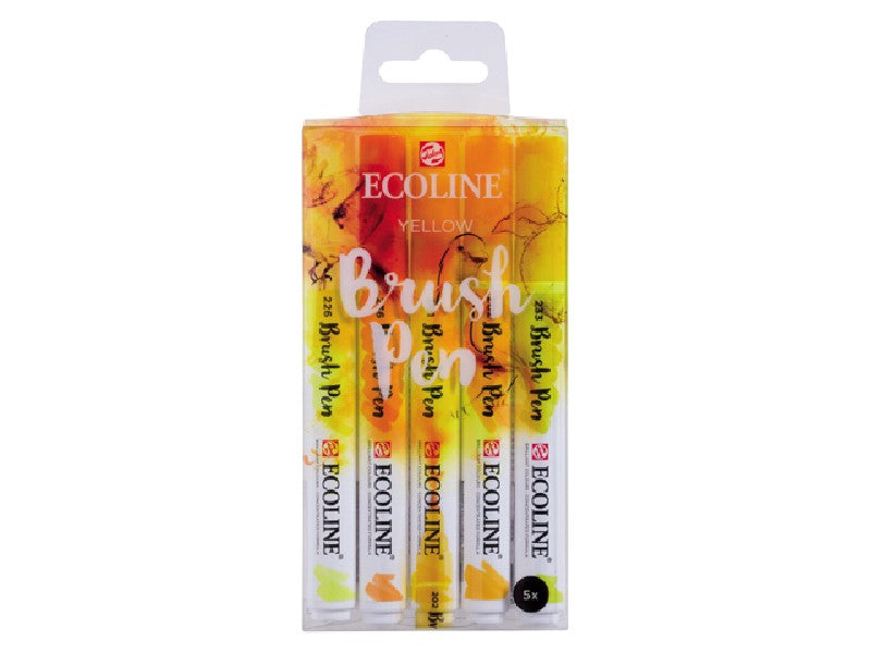 Ecoline Brush Pen set - 5 stuks - geeltinten