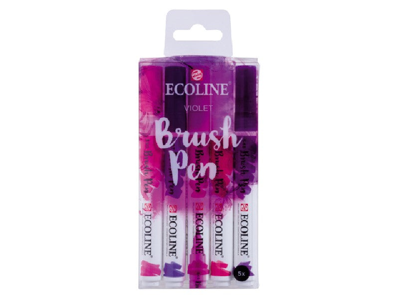 Ecoline Brush Pen set - 5 stuks - violettinten