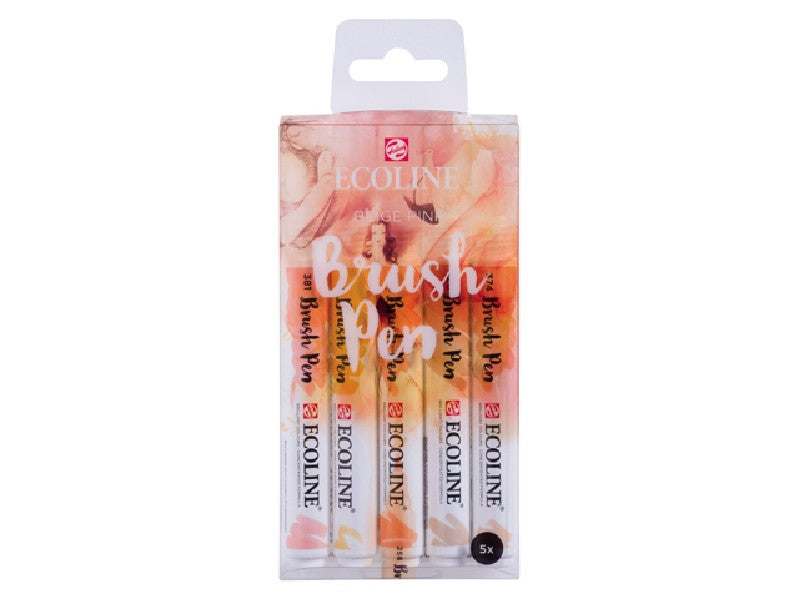 Ecoline Brush Pen set - 5 stuks - beige/roze tinten