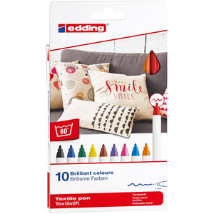edding 4600 textile pen set - 10 stuks - basis