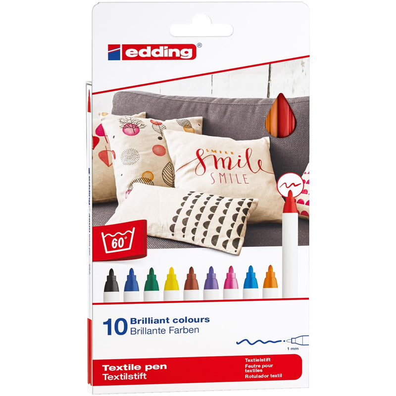 edding 4600 textile pen set - 10 stuks - basis