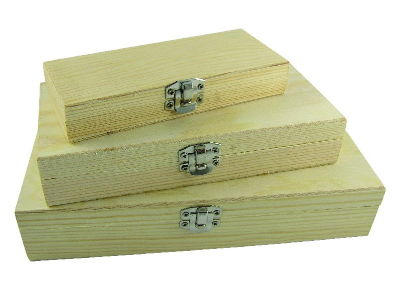 Houten kistjes - 3 stuks