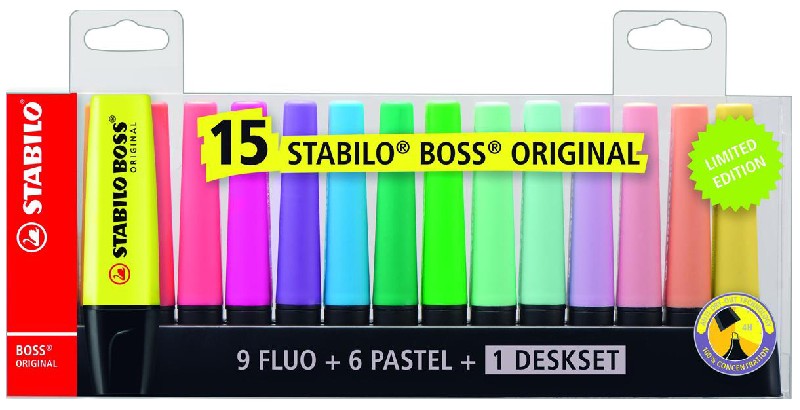 STABILO BOSS ORIGINAL - deskset - 15 stuks