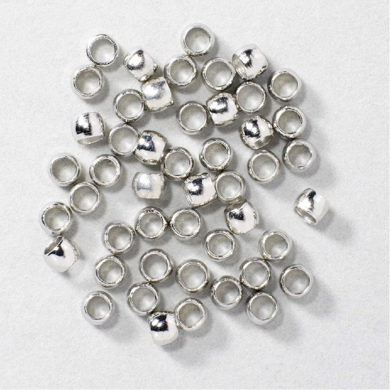 Knijpkralen - 1 mm - 50 stuks - zilverkleurig