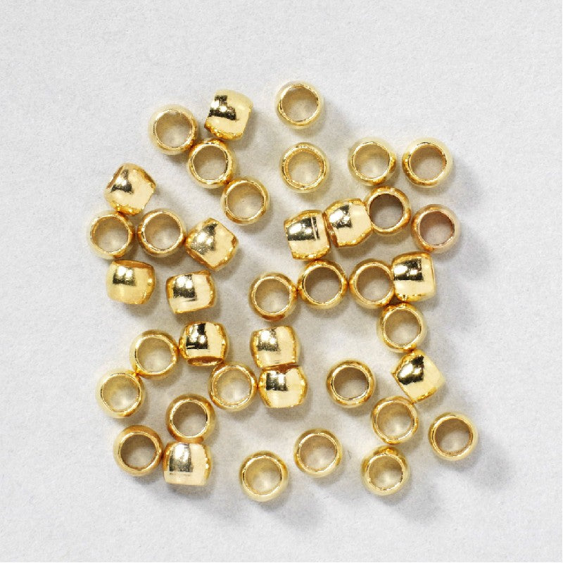 Knijpkralen - 1 mm - 50 stuks - goudkleurig